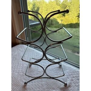 On the Counter Chrome Wine Rack 6 bottles‎ 15" Tall MCM